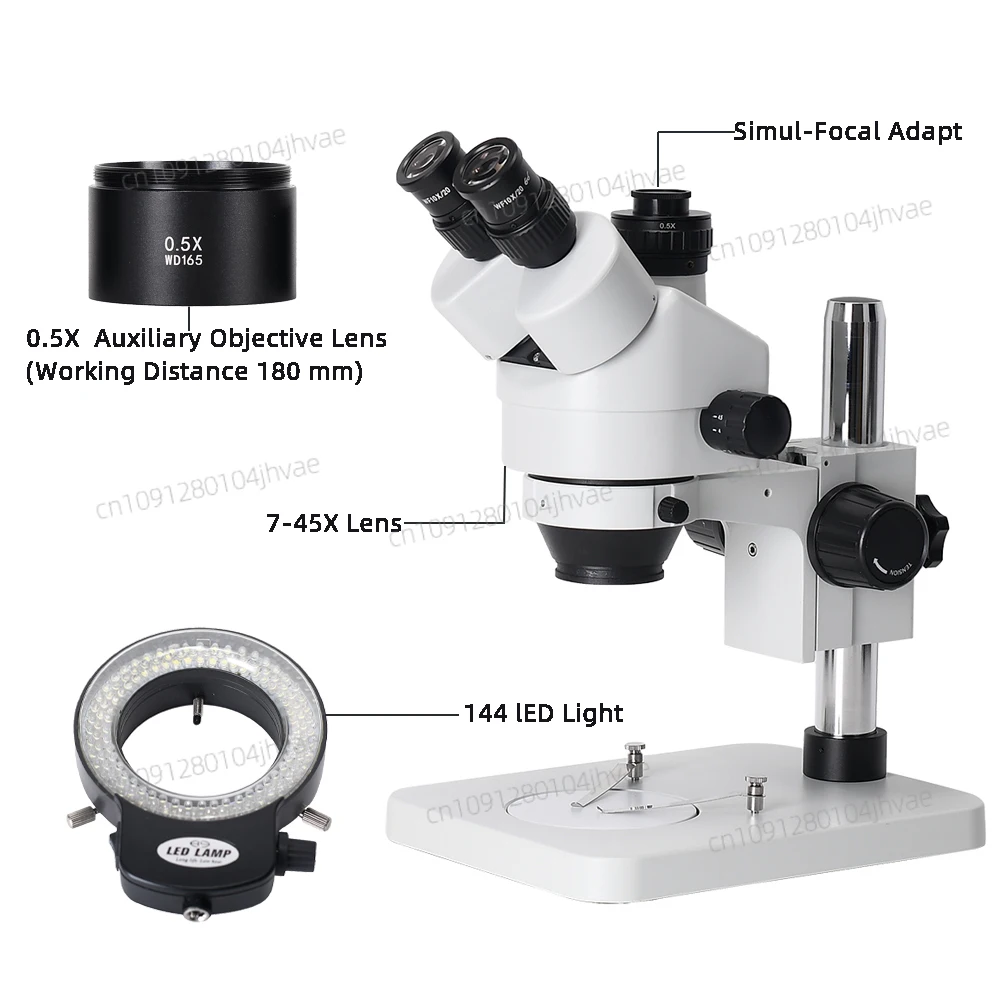 Trinocular Stereo Microscope 7X-45X - 2025 NIEUWE Real Photo 3.5X-45X 7X-45X