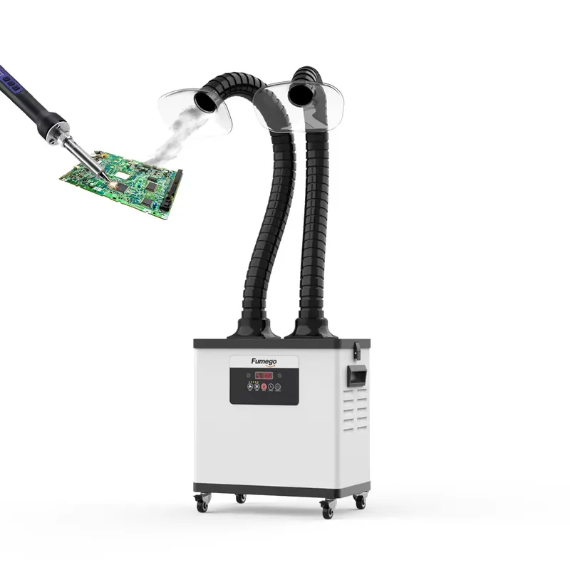 Fume Extractor Soldering Dual Arm - DX1002 Dubbele Arm 200W Rookafzuiger &