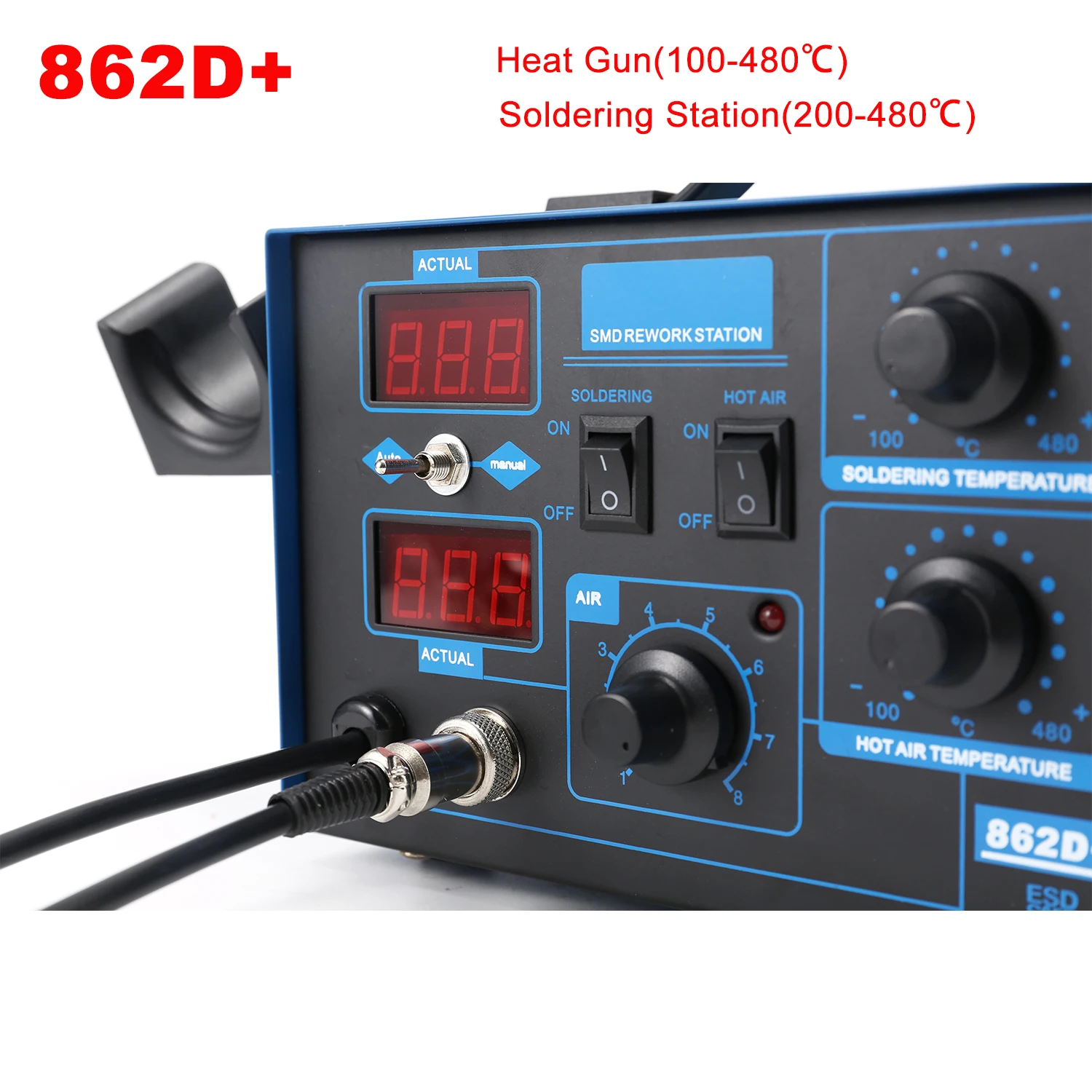 2 In 1 Soldering Rework Station 750W - 862D+ Soldeerstation 2-in-1 BGA Rework Station
