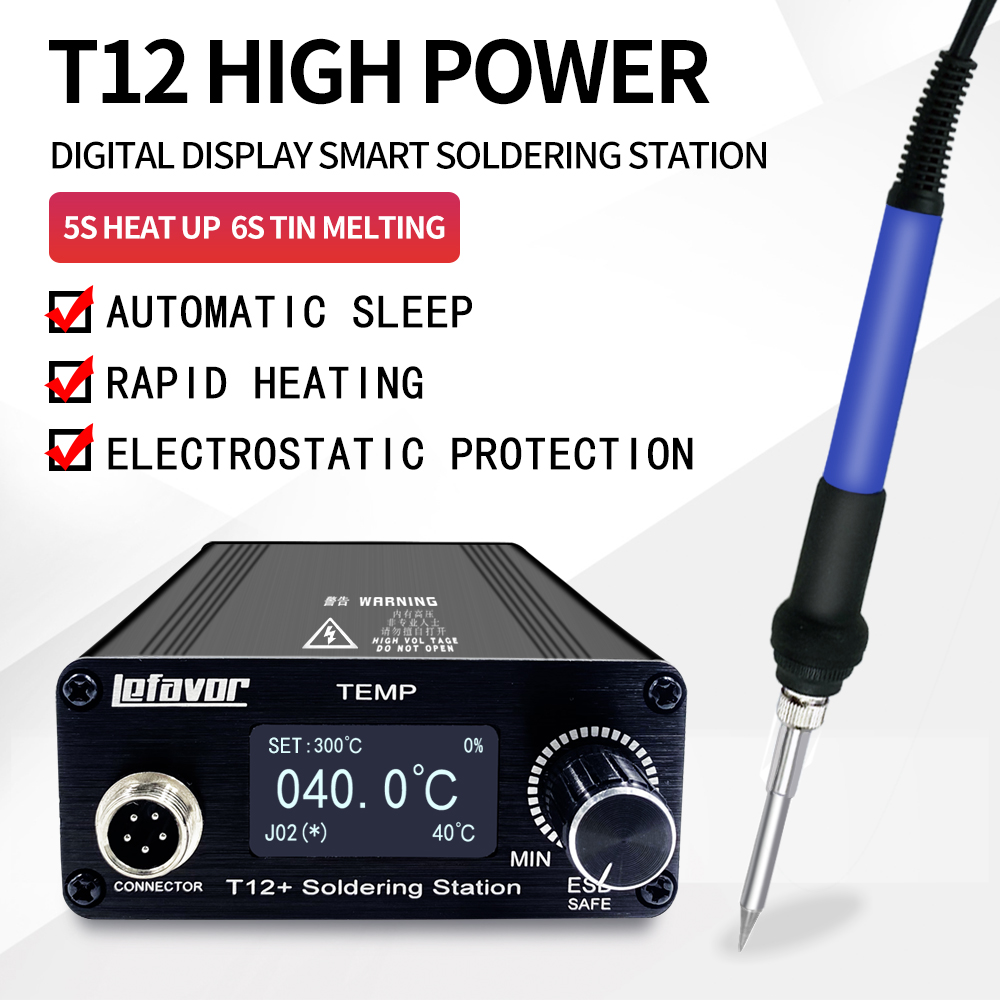 T12 Soldering Station Oled - T12 + Soldeerstation soldeerbout 1.3 inch