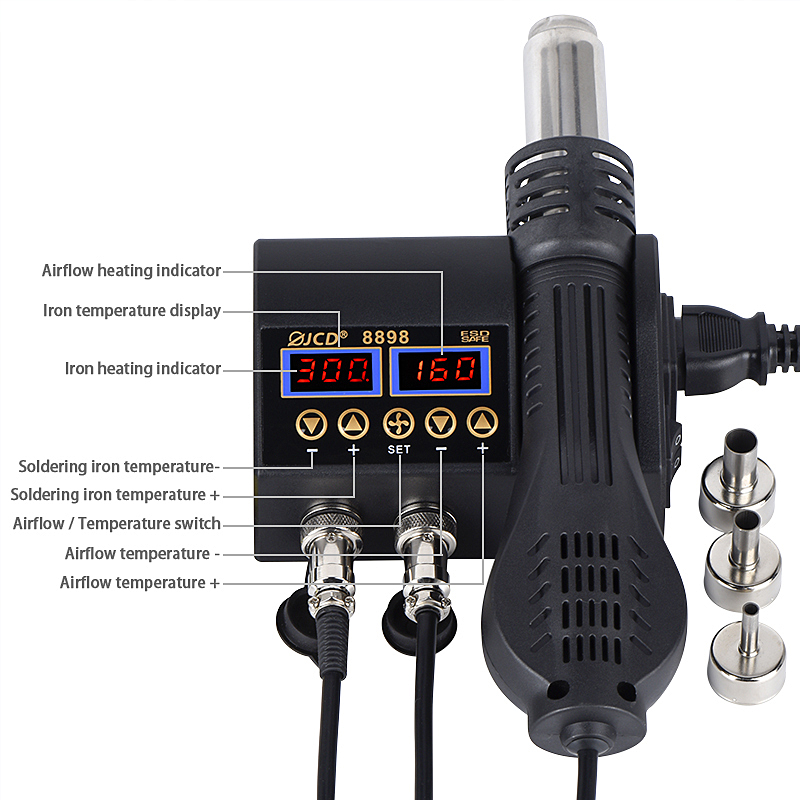 JCD 2-in-1 750W Soldeerstation - 2 In 1 Soldering Rework Station 750W recensie en prijs