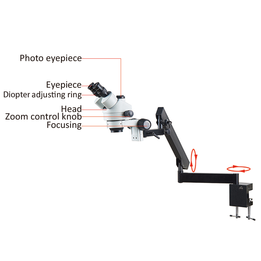 Flexibele Arm Fixatieklem Micr - Trinocular Stereo Microscope 7X-45X recensie en prijs