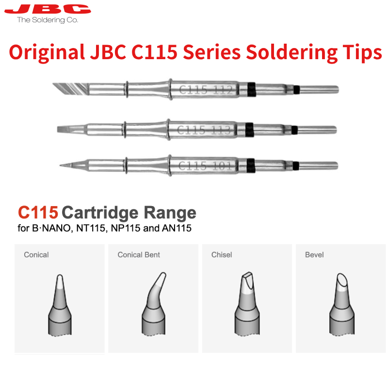 Originele JBC C115 Cartridges  - C115 Nano Soldering Iron Station recensie en prijs