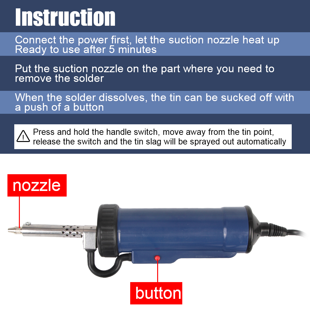Tin Sucker Vacuüm met 3 Zuigmo - Desoldering Pump Electric Vacuum Station recensie en prijs