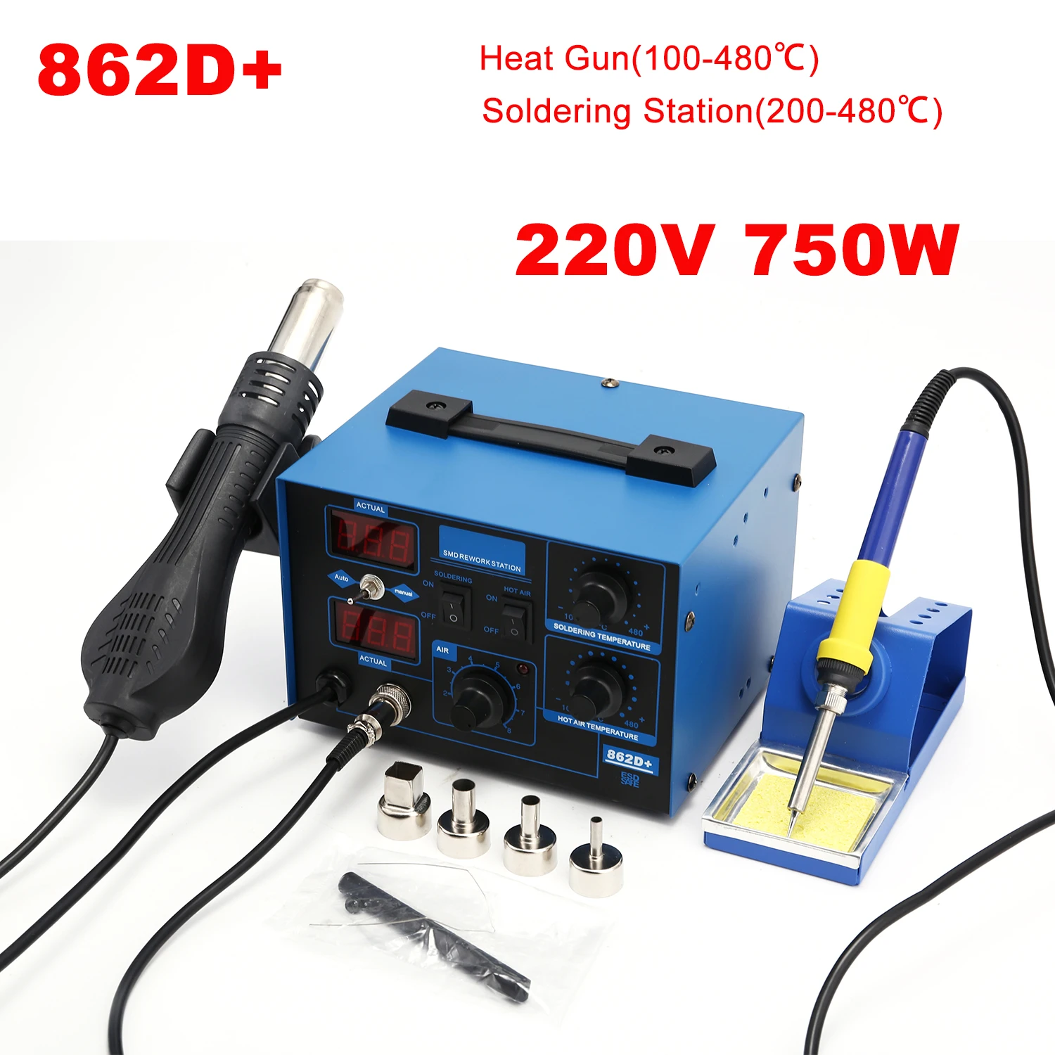 2 In 1 750W Soldeerstation LCD - 2 In 1 Soldering Rework Station 750W recensie en prijs